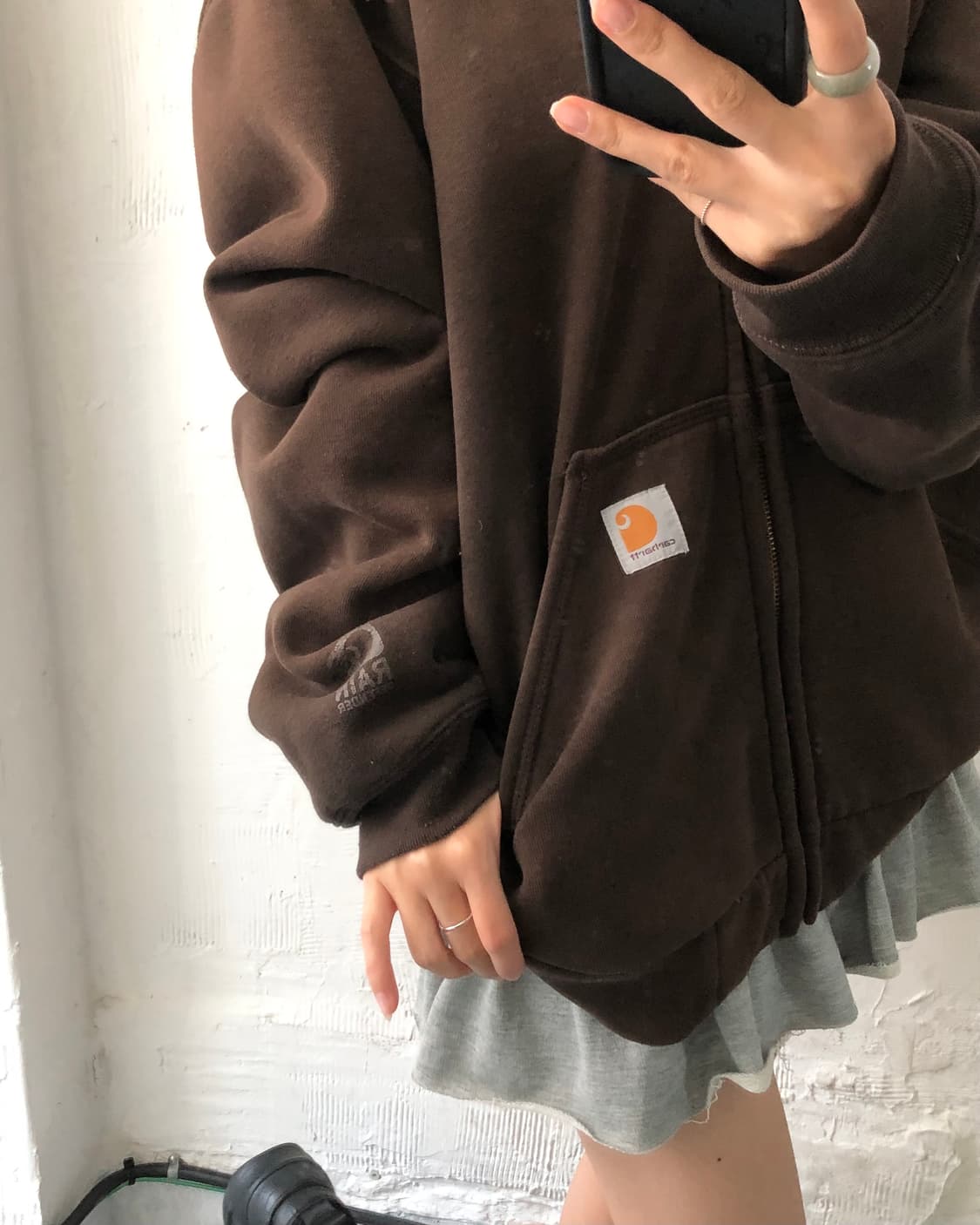 Carhartt 칼하트 초코브라운컬러 써멀 후드집업 상품이미지2