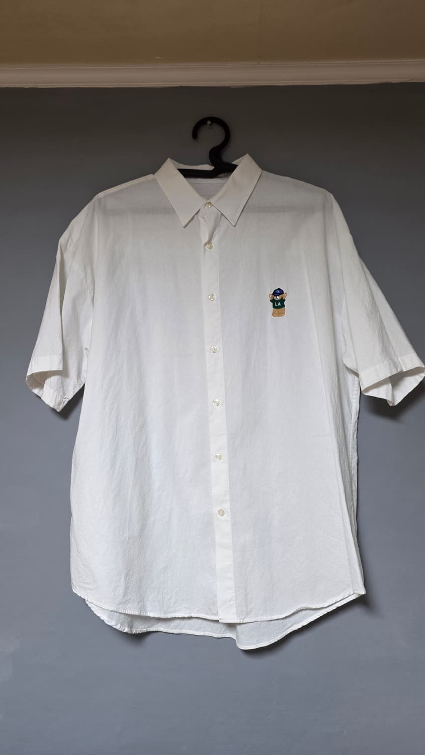 [MNC] 박스핏 반팔셔츠(아이보리/블루) 상품이미지1