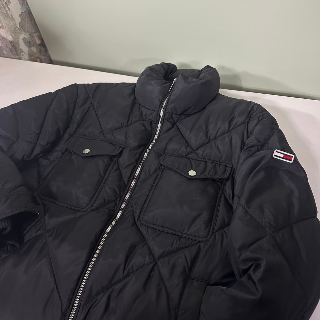 90-95 타미힐피거 블랙 투웨이 퀼팅자켓 패딩점퍼 상품이미지1
