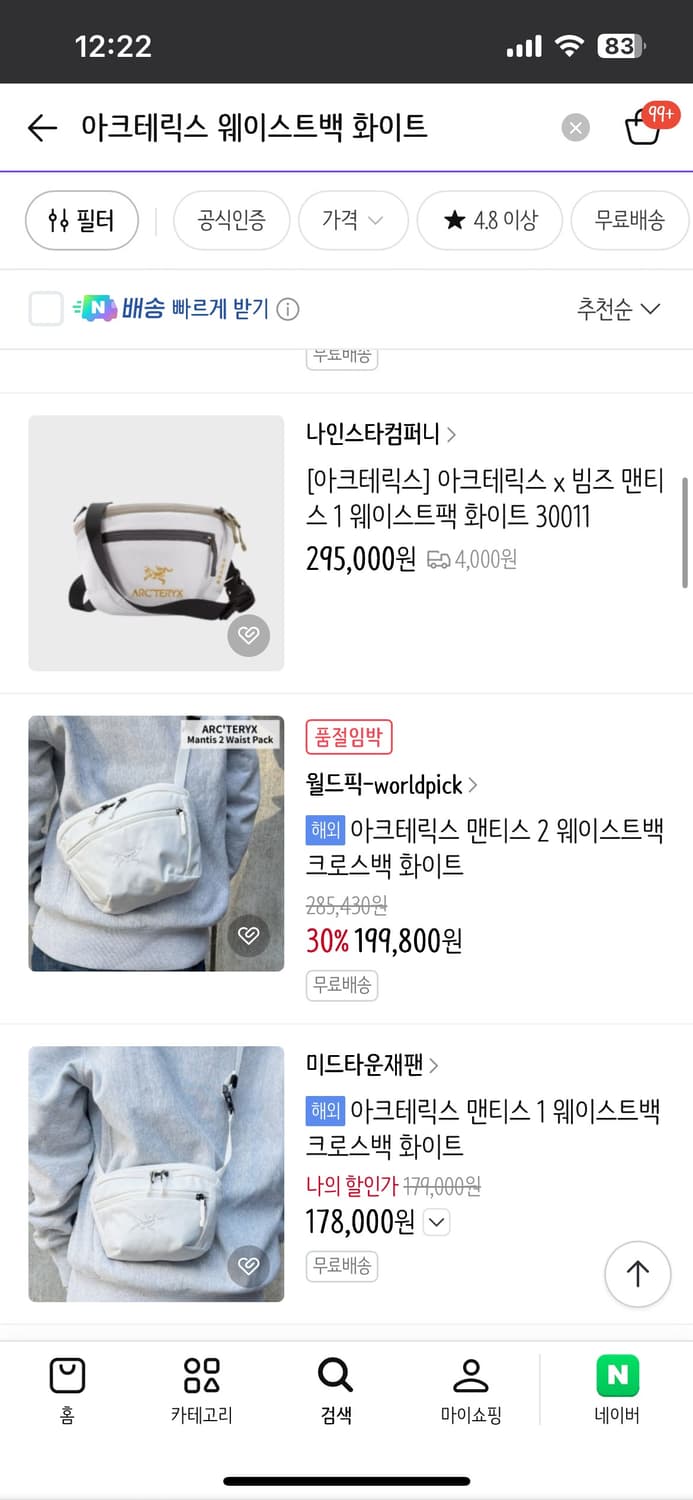 아크테릭스 맨티스 웨이스트백 1 화이트 상품이미지3