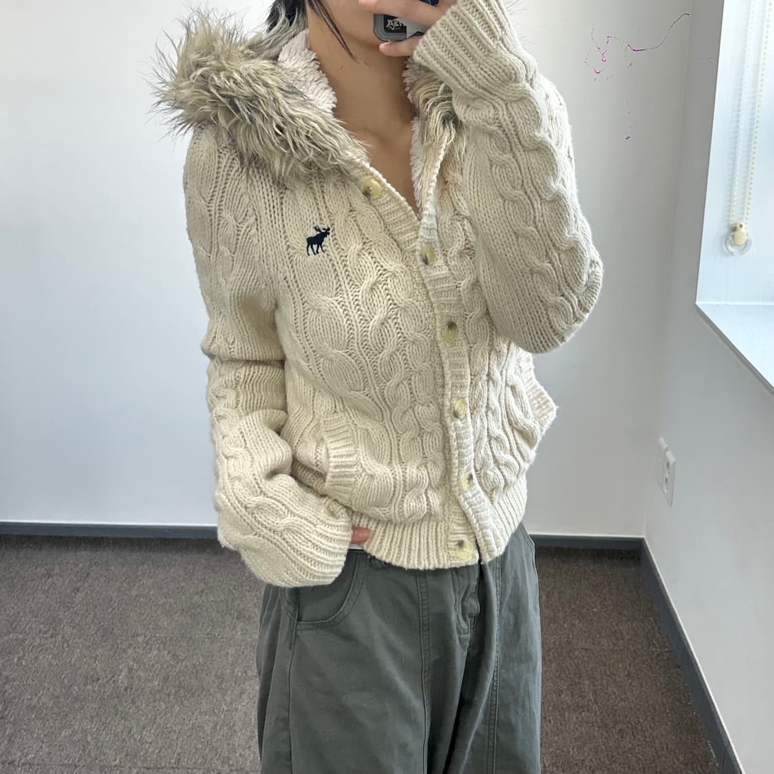 Abercrombie 아베크롬비 울프죠 니트 버튼업 가디건 상품이미지2