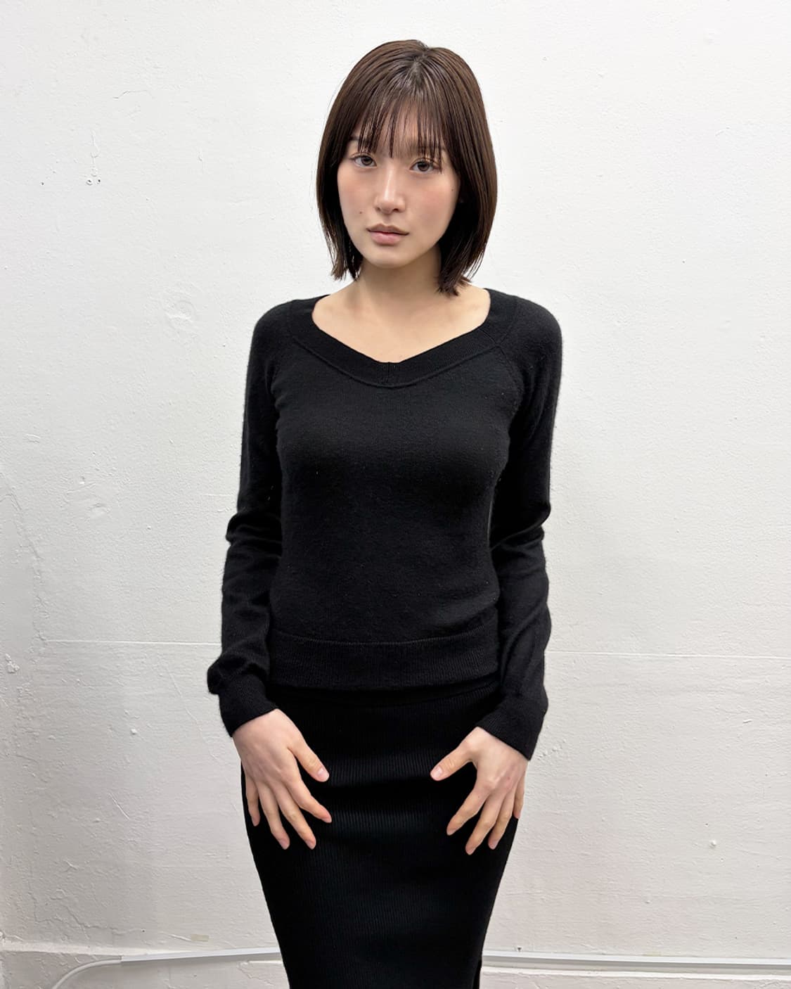 빈티지 브이넥 캐시미어 니트 상품이미지1