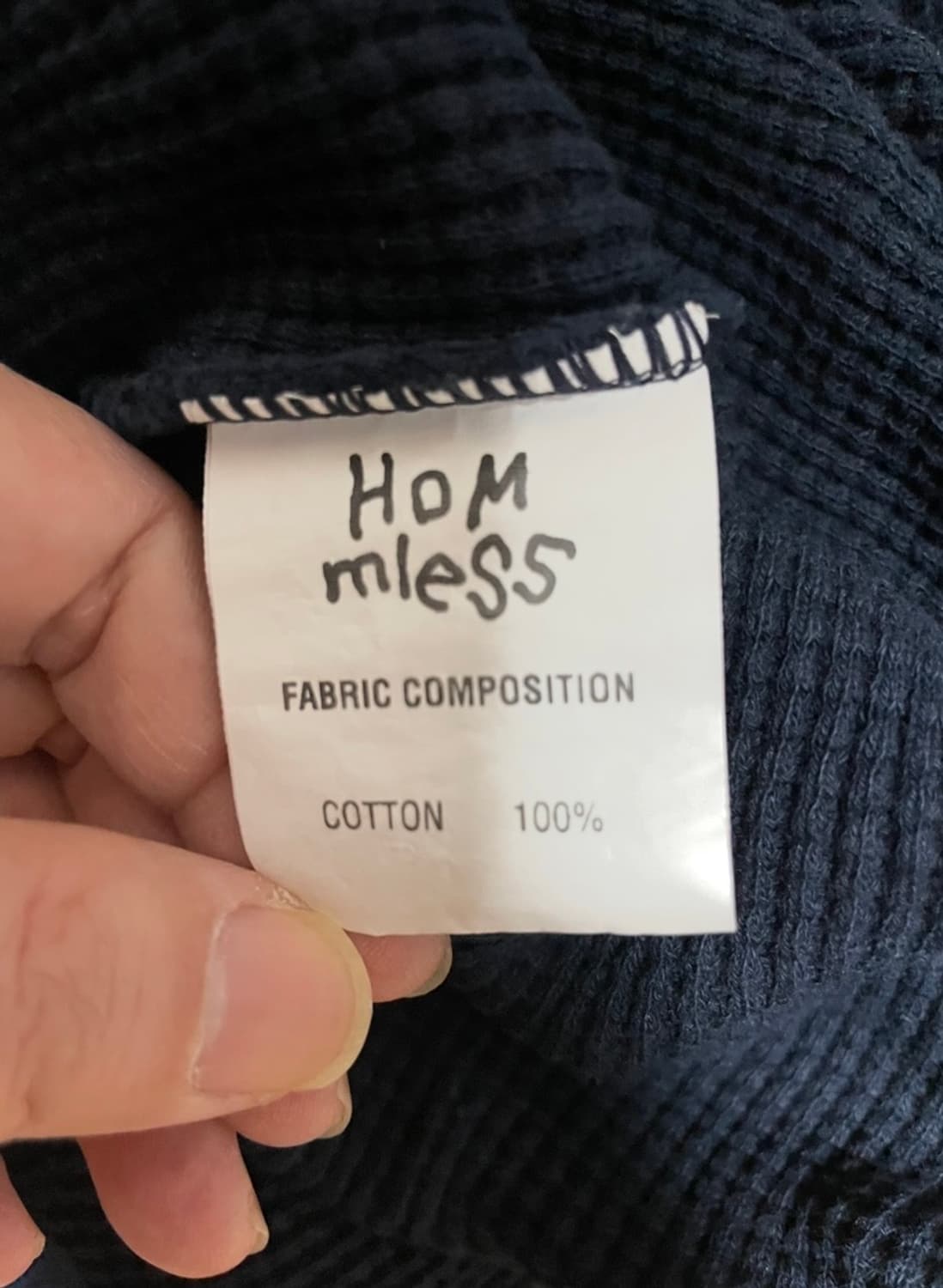 홈리스 헤비 와플 롱슬리브 네이비 상품이미지4