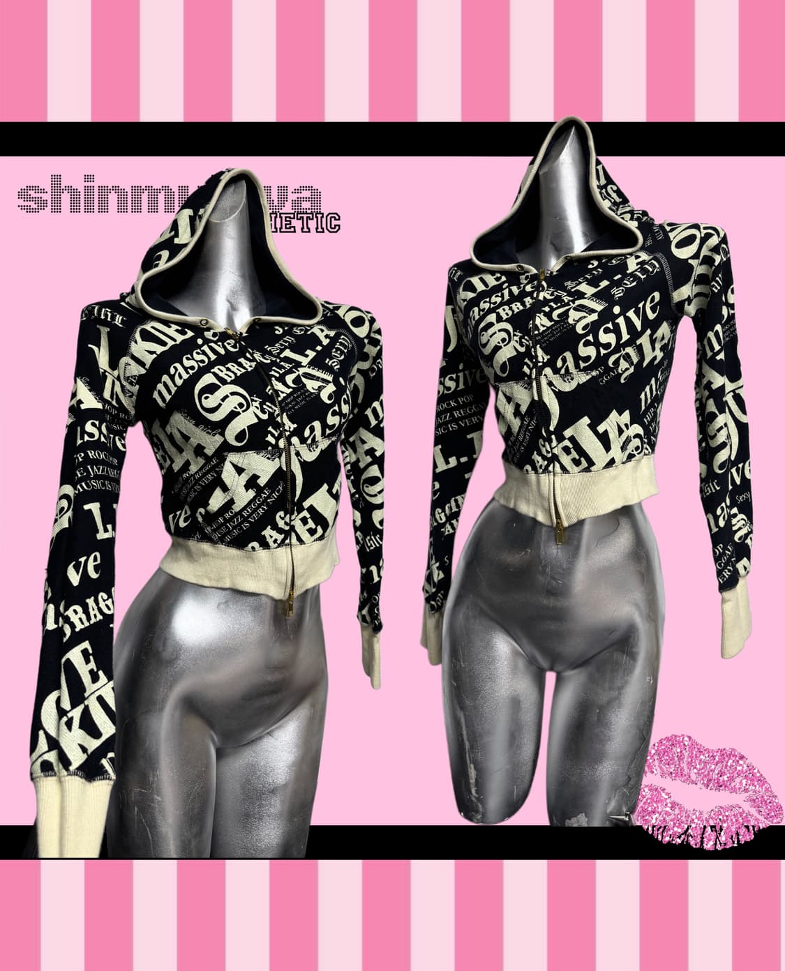 갸루 빅레터링 롱슬리브 후디 상품이미지1