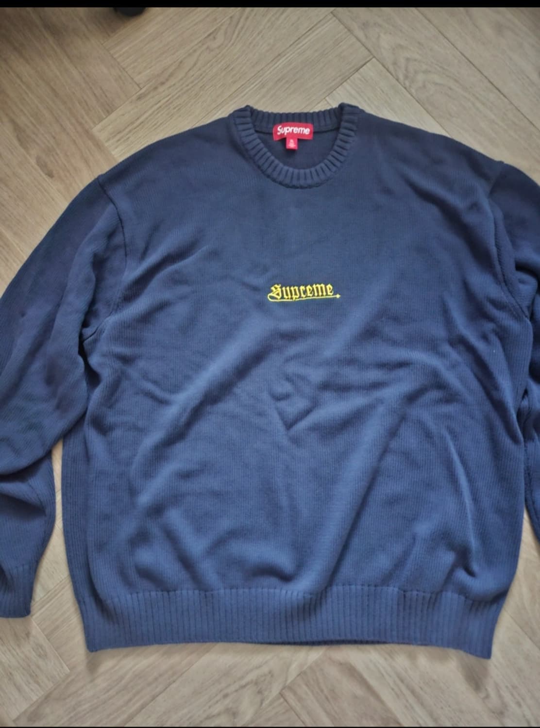 슈프림 올드 잉글리쉬 스웨터 네이비 XL 상품이미지1