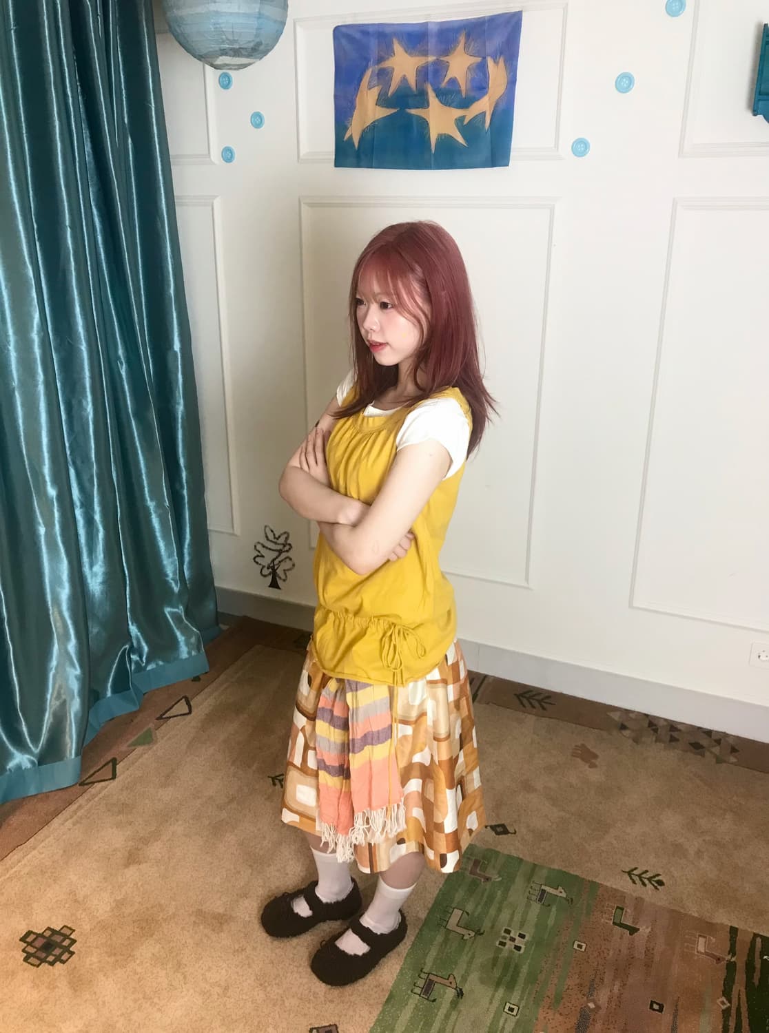 머플러로 색다르게 코디할 수 있는 코디셋𖧧𓂃˖₊💛🐥 상품이미지4