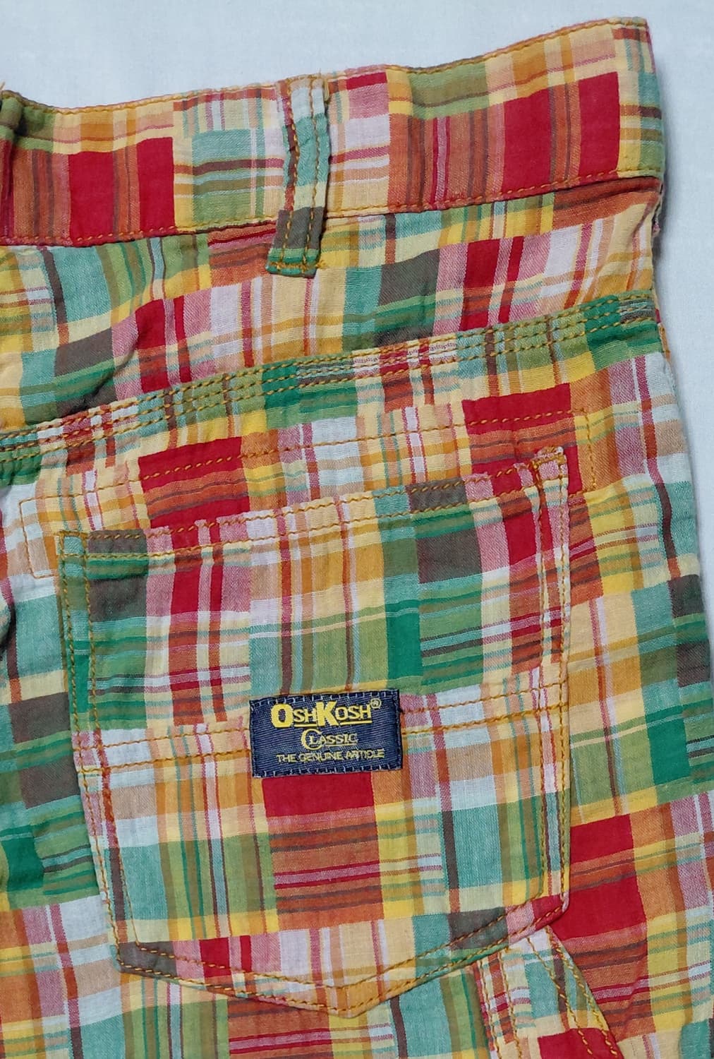 [M] 오슈코슈(OshKosh) 패치워크 마드라스 체크 워크 하프팬츠 상품이미지9