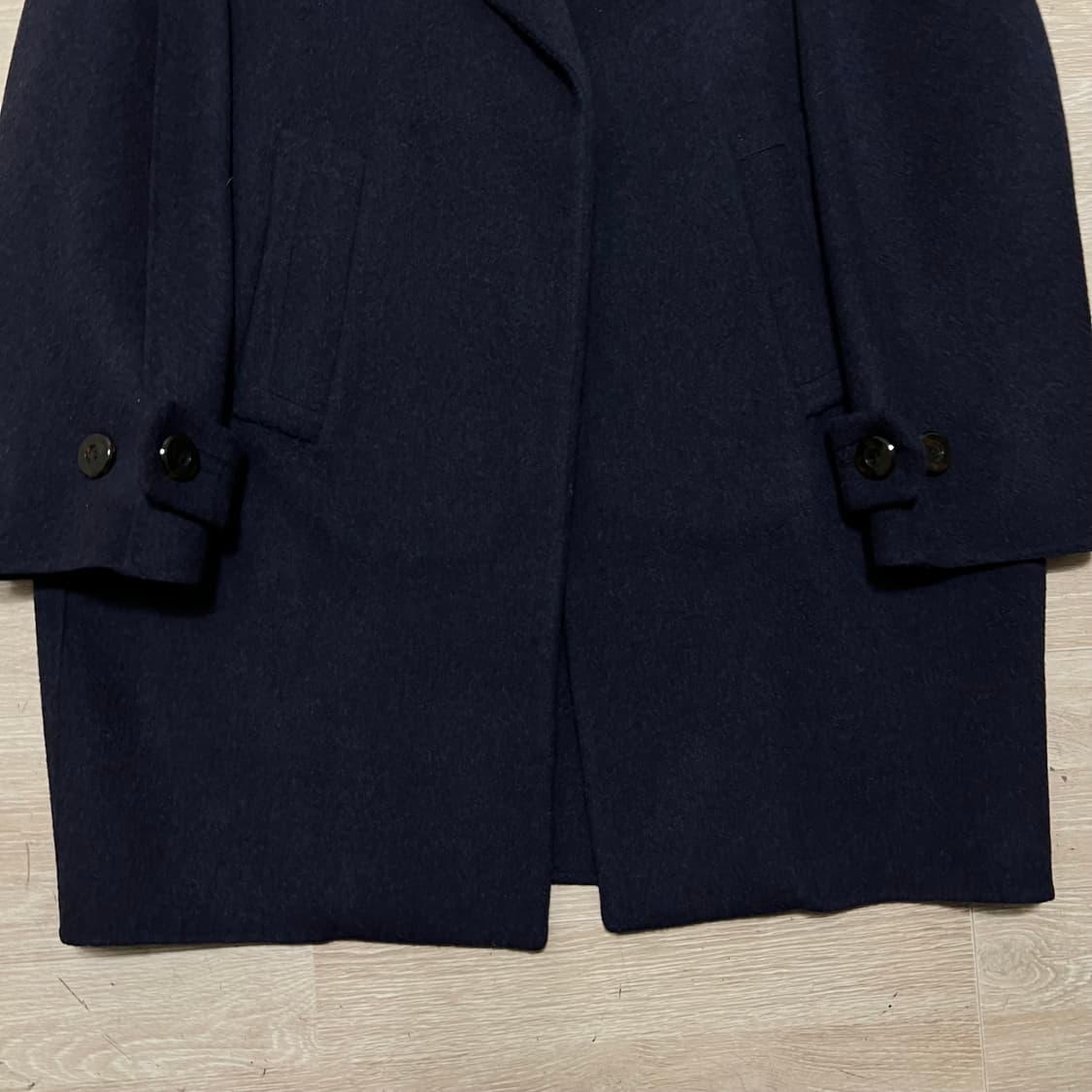 시스템 여성 핸드메이드 캐시미어 오픈 코트 [네이비] 82-94-160 상품이미지3