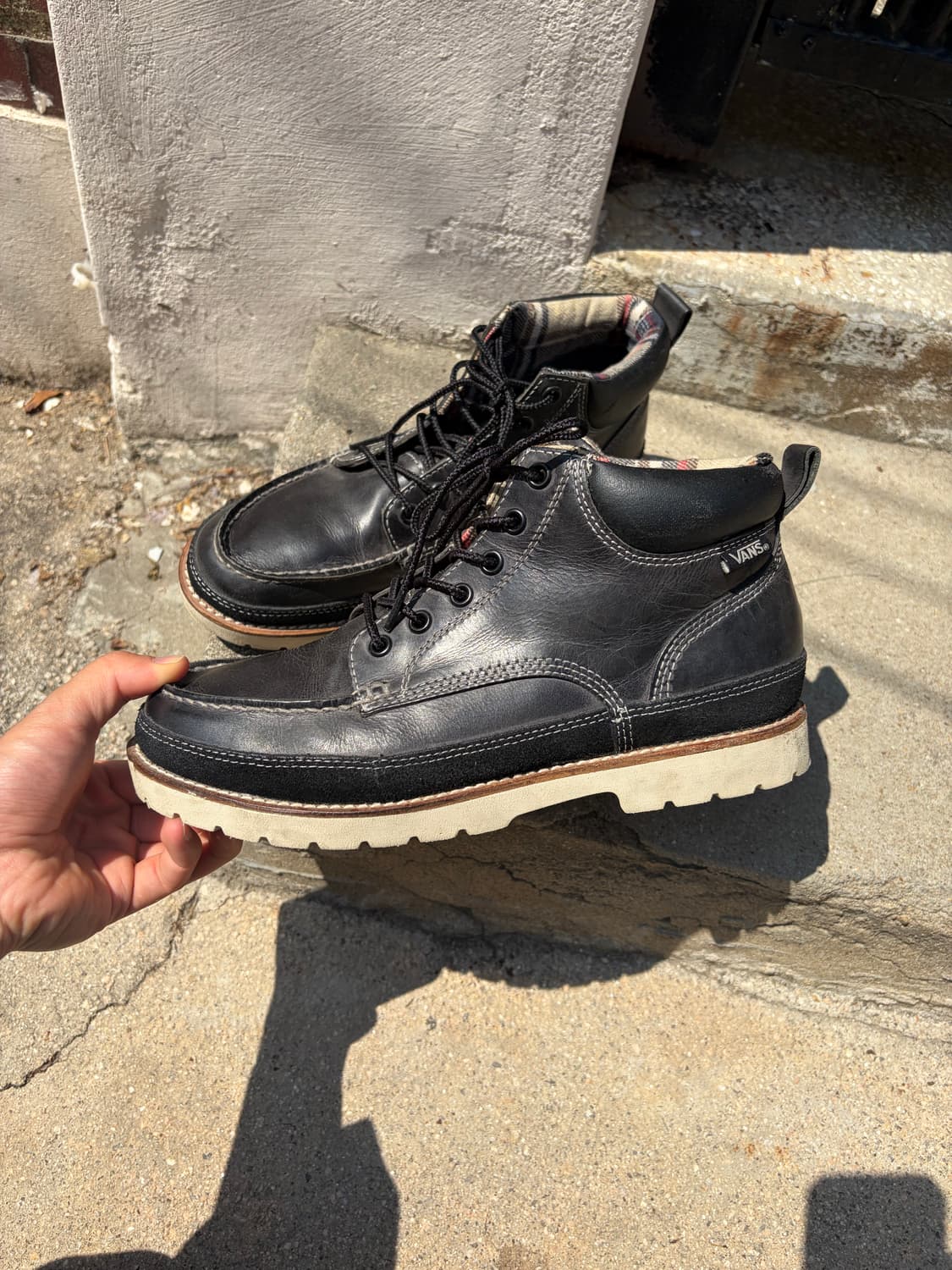 260) Vans 블랙 레더 목토 워크부츠  상품이미지4
