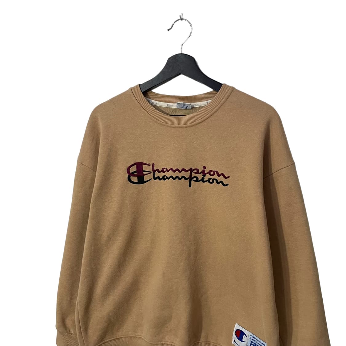  챔피온 자수로고 베이지 맨투맨 상품이미지3