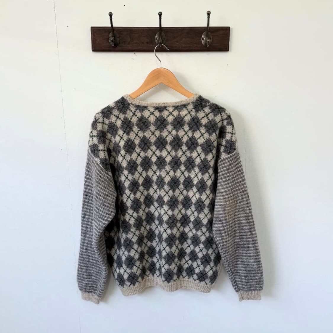 90‘s 베네통 아가일 울 니트 상품이미지4