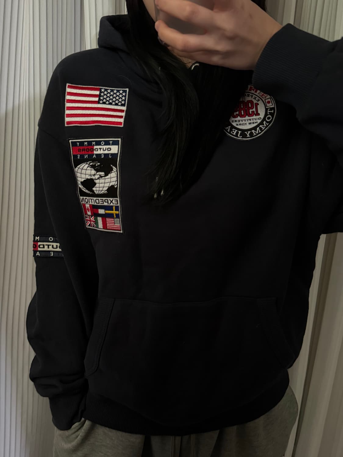 타미힐피거 진 성조기 네이비 후드티 xs 상품이미지1