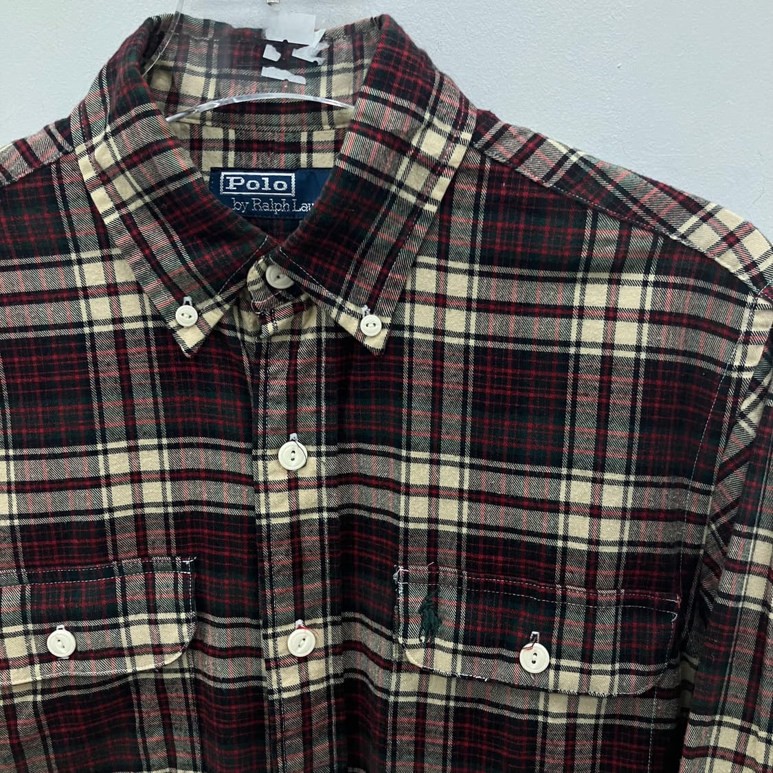폴로 랄프로렌 엘보우 패치 체크 셔츠 S 상품이미지4