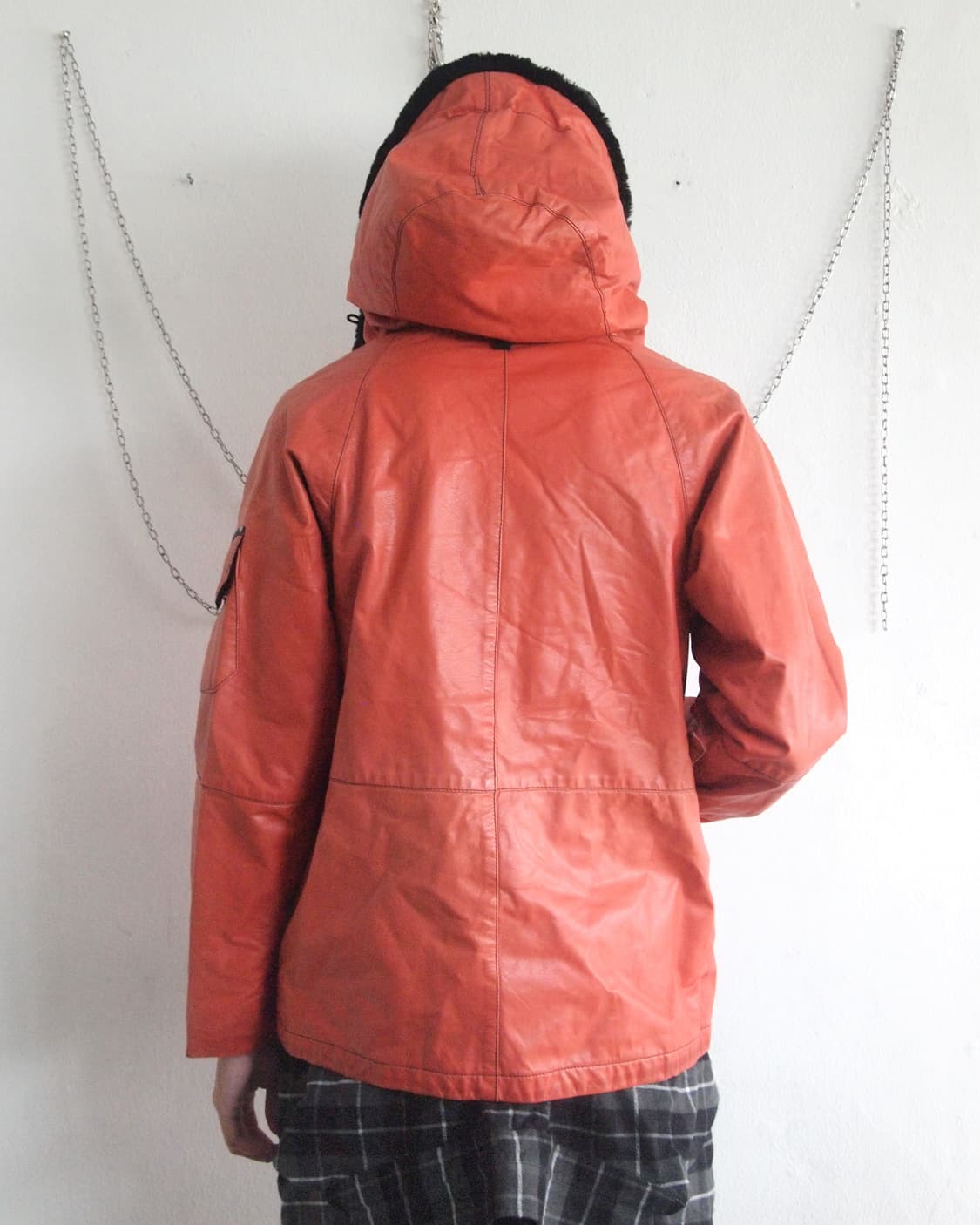 christian lacroix 퍼 후드 레더자켓 상품이미지4