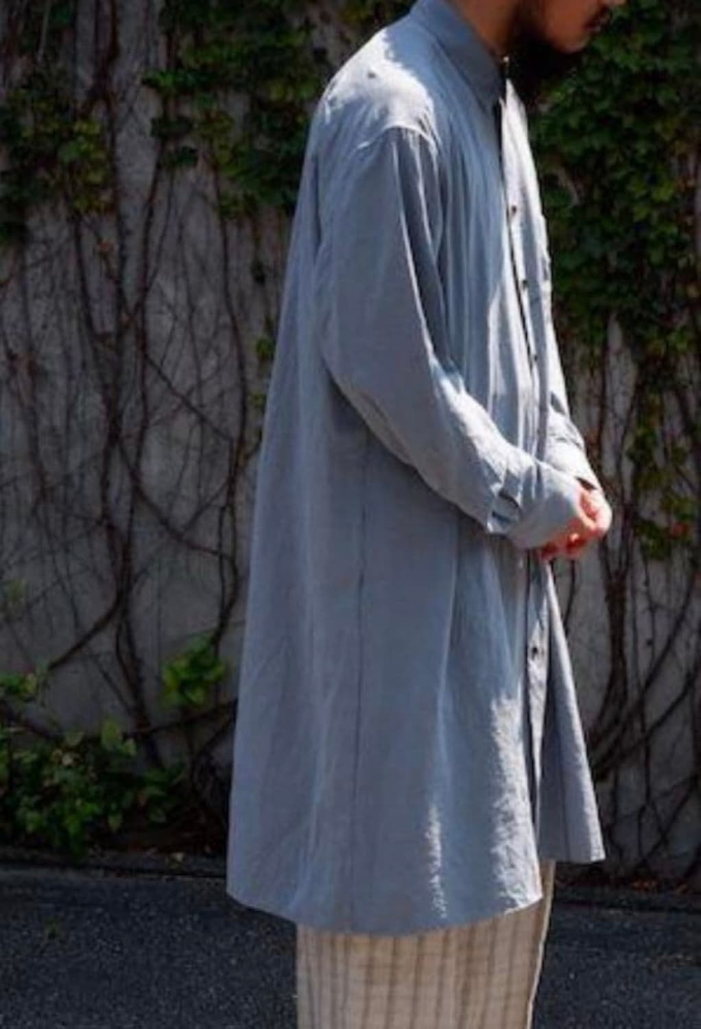 YUTAMATSUOKA noil silk broad long shirt 상품이미지3