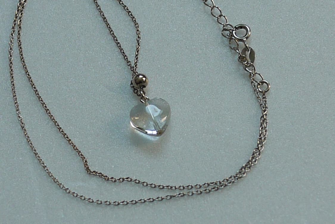 Italy 925실버 투명 하트 목걸이 상품이미지1