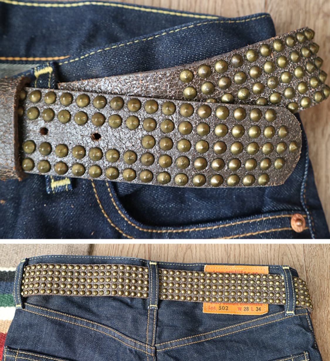 일본판 핸드메이드 징 가죽 벨트  29-33  상품이미지7