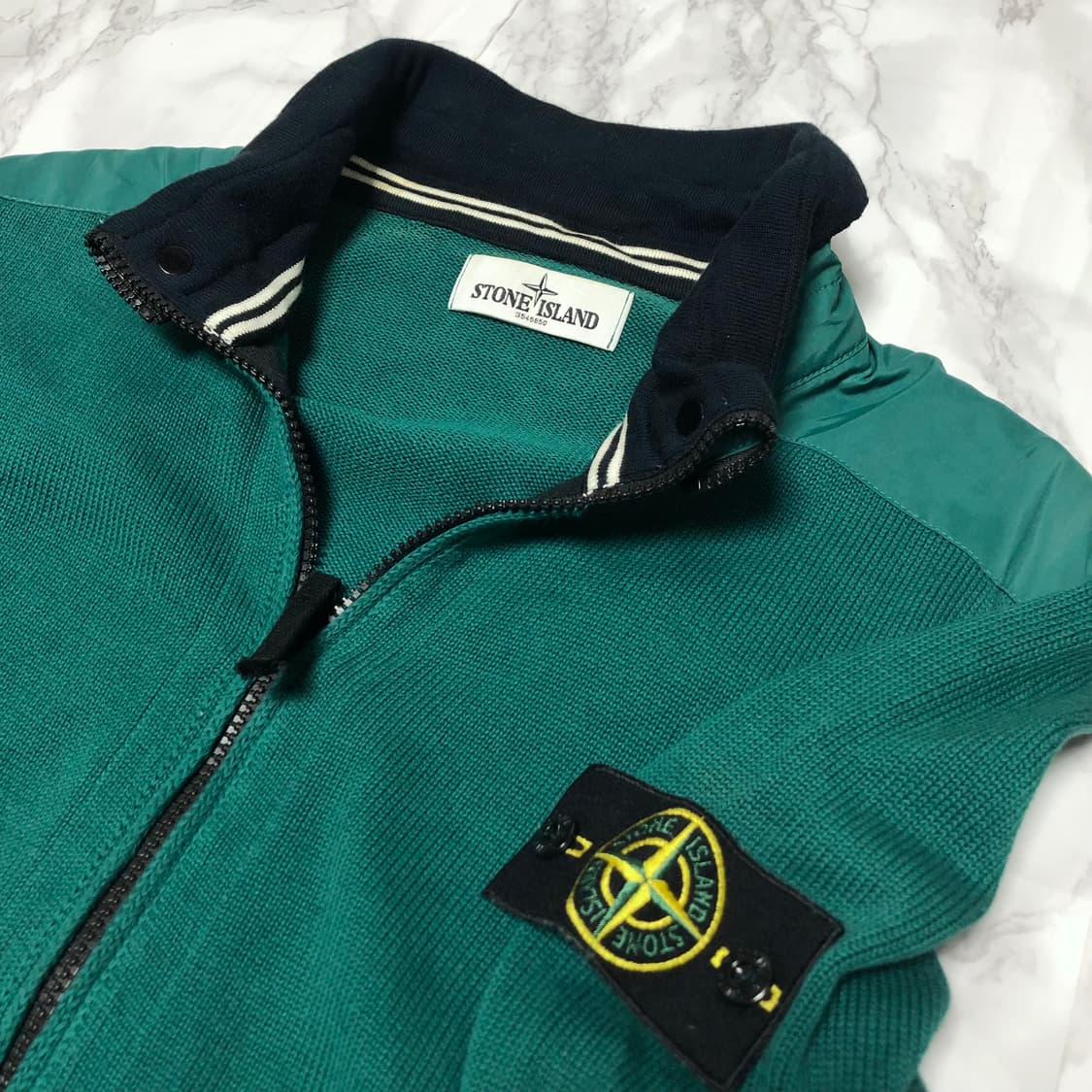 스톤아일랜드 니트 자켓 집업 유니크그린 스톤 상품이미지2