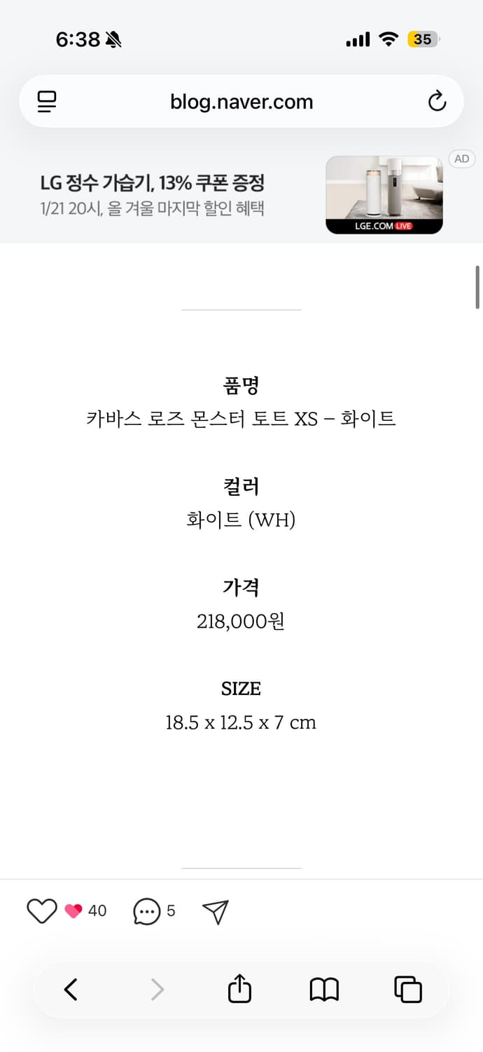 로사케이 카바스 로즈 몬스터 토트백 S 상품이미지2