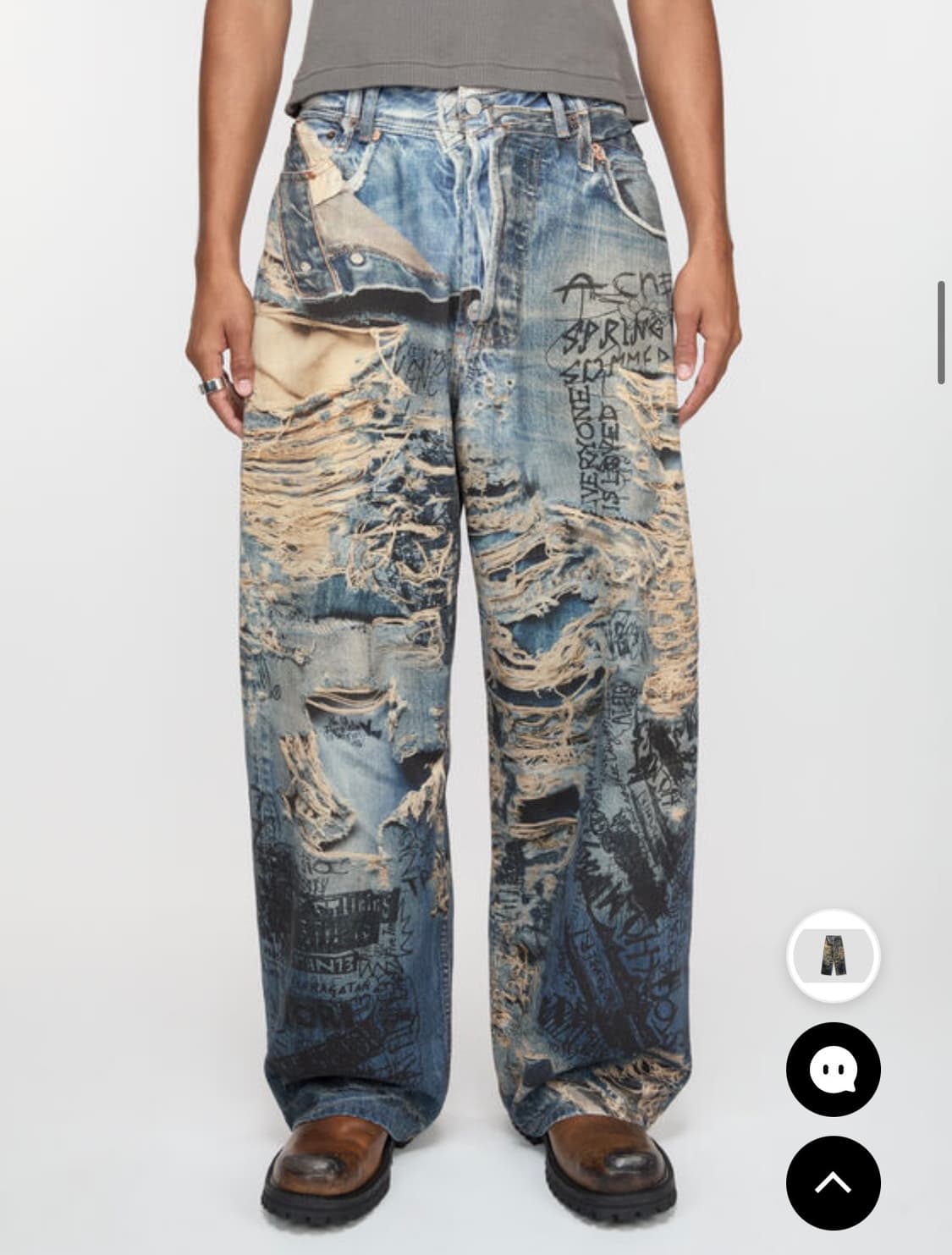 Acne Studios 2023M 프린팅 데님 팬츠 EUR46 (FNMN 상품이미지6