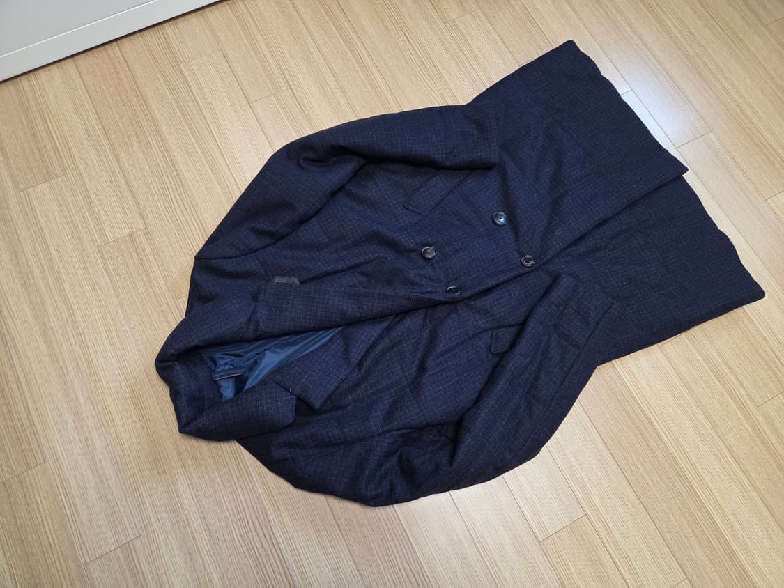 커스텀 멜로우 윈도우 체크 더블 브레스트 패딩 코트 상품이미지6