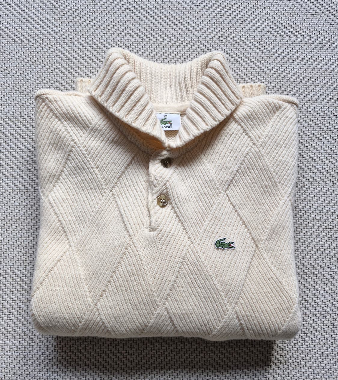라코스테 숄카라 울 니트 스웨터 100 상품이미지1