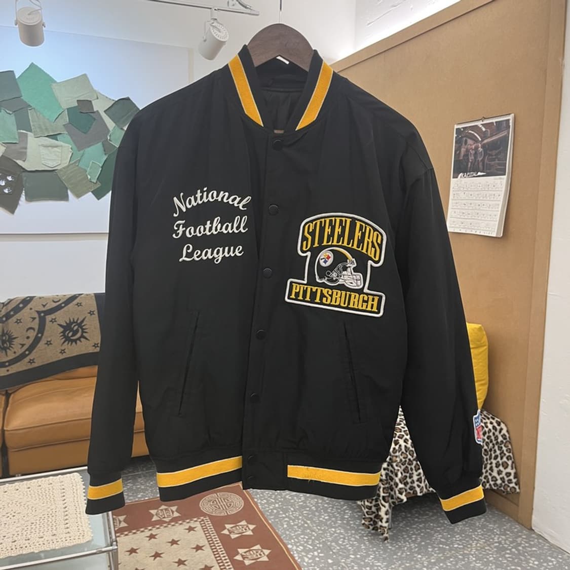 NFL 피츠버그 스틸러스 올드스쿨 레트로 펑크 바시티자켓 S C09970 상품이미지3