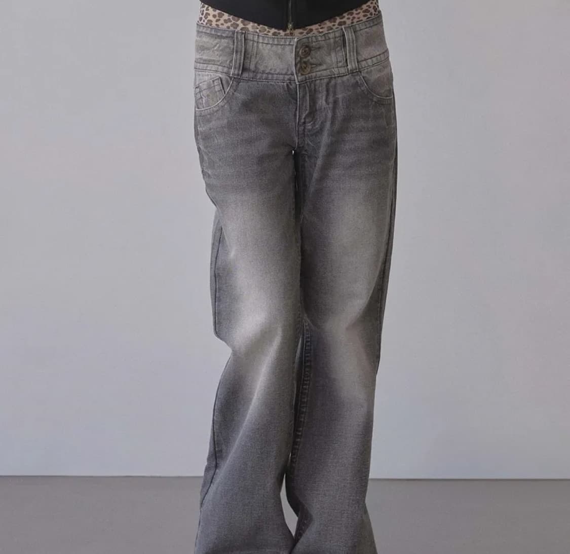 스컬프터 유니온 잭 엔지니어드 데님 워시드 그레이 상품이미지2