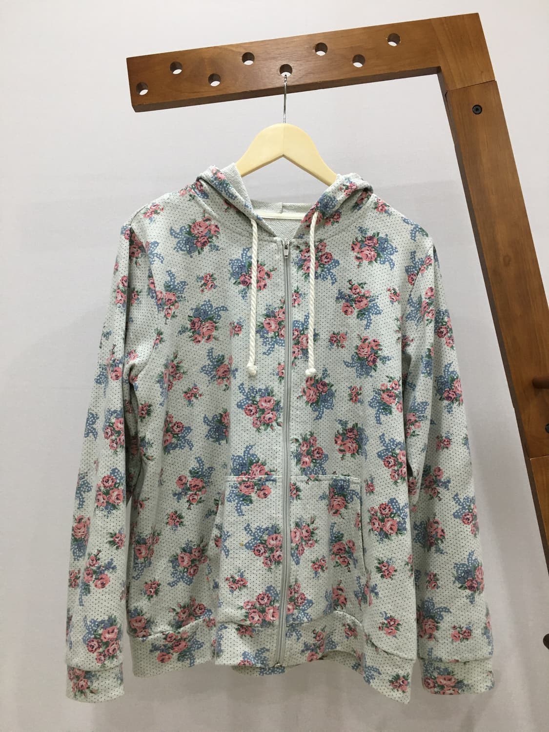 일본빈티지 플라워패턴 후드집업 상품이미지1
