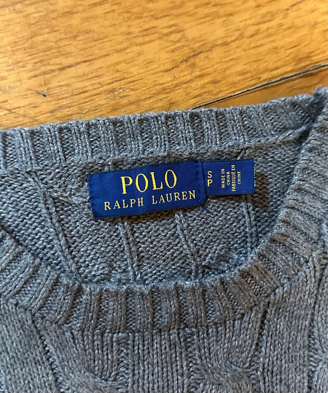폴로 랄프로렌 케이블 니트 회색 S사이즈 상품이미지2