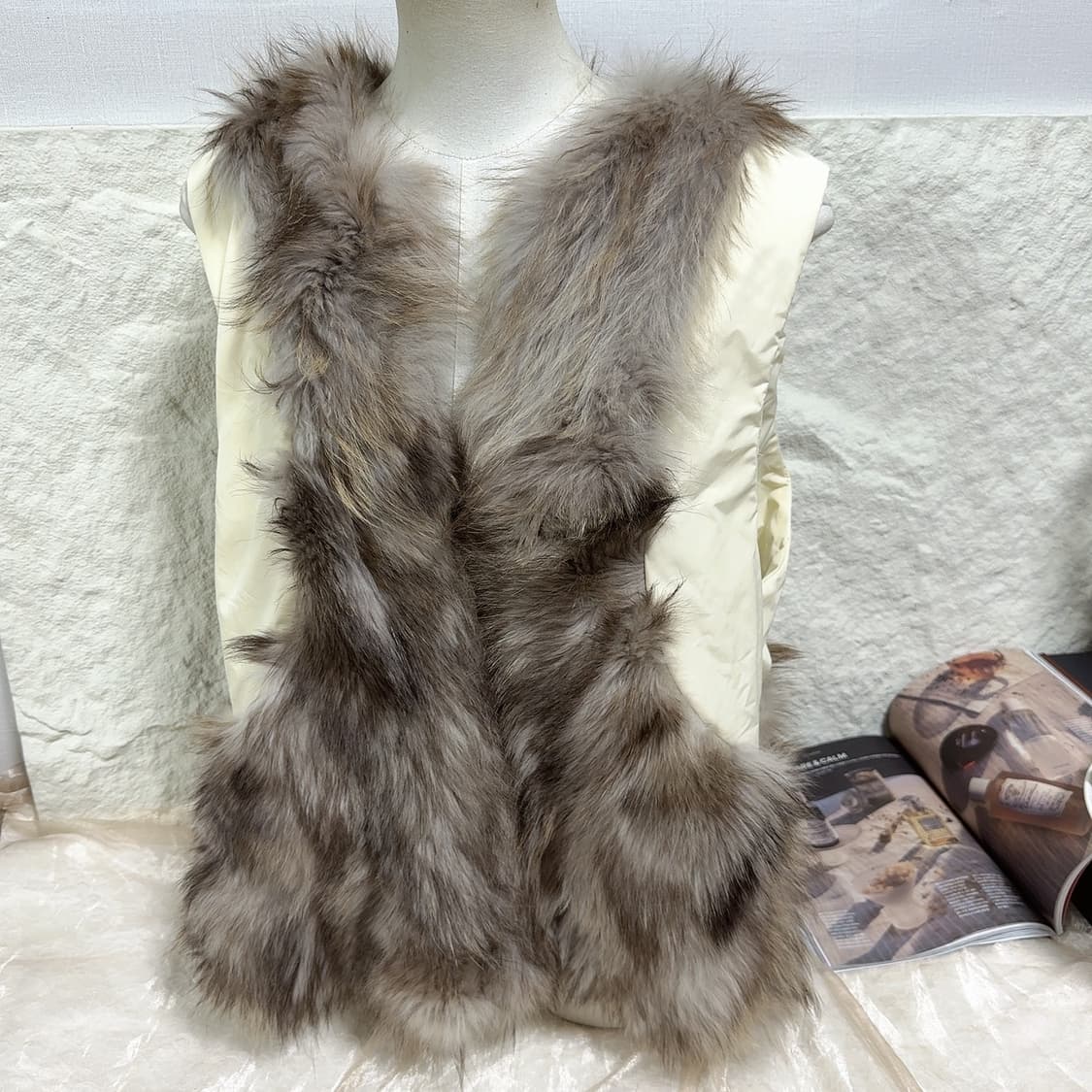 빈티지 여우털 조끼 베스트 상품이미지1