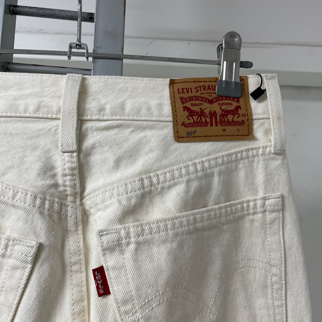 리바이스 501 화이트 데님 팬츠 W25 L28 상품이미지4