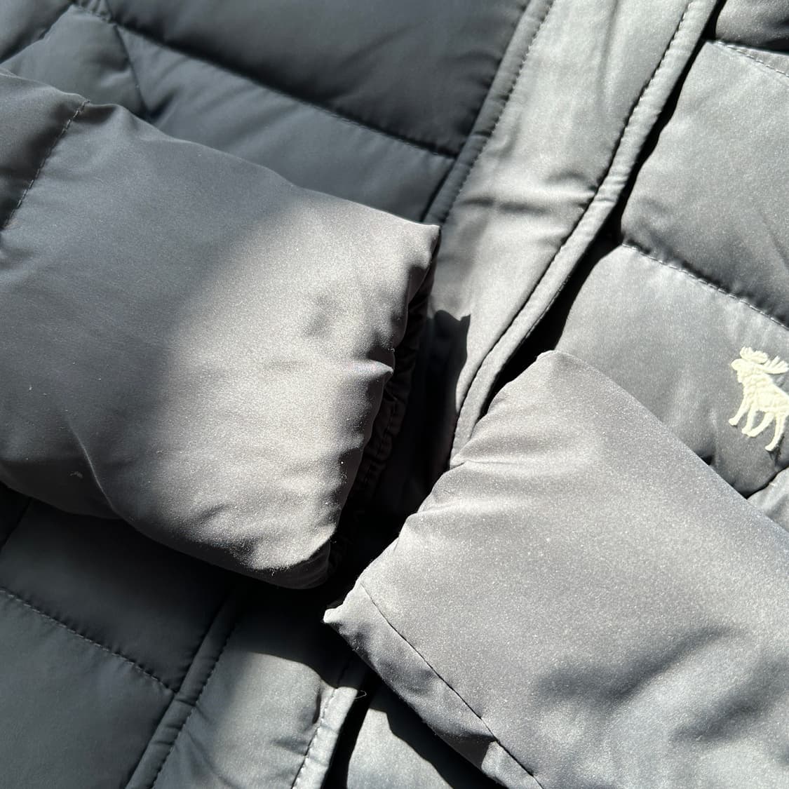 아베크롬비 그레이 패치 로고 후드 패딩 상품이미지6