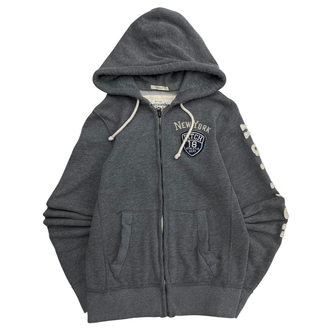 아베크롬비 패치 그레이 후드집업 S 상품이미지3