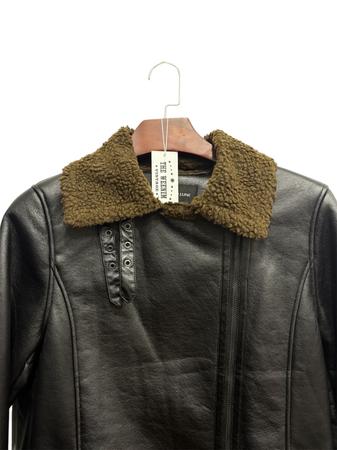 Vintage 페이크 레더 롱코트 상품이미지2