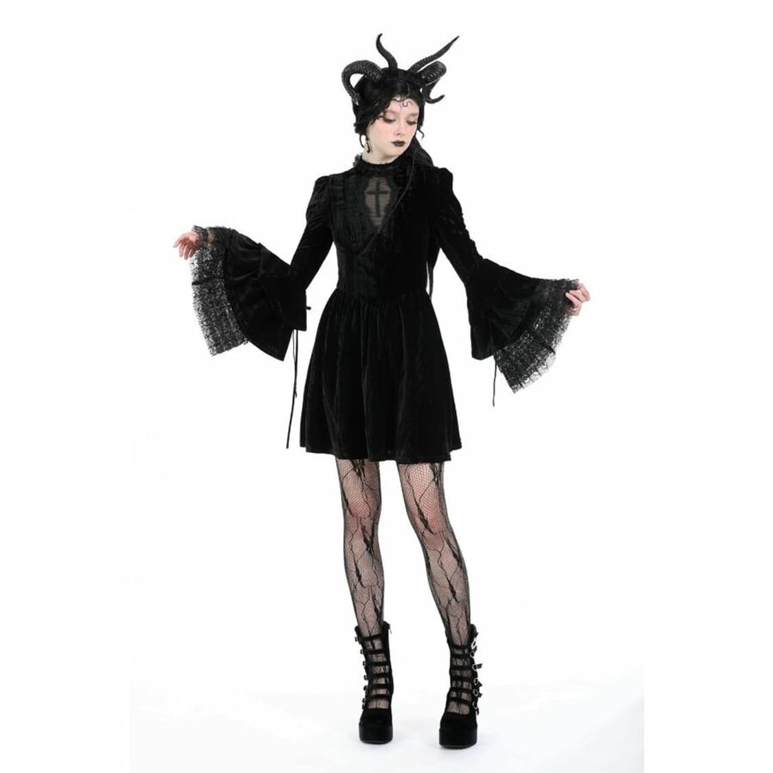 Dark in love 다크인러브 벨벳 고딕 드레스 상품이미지5