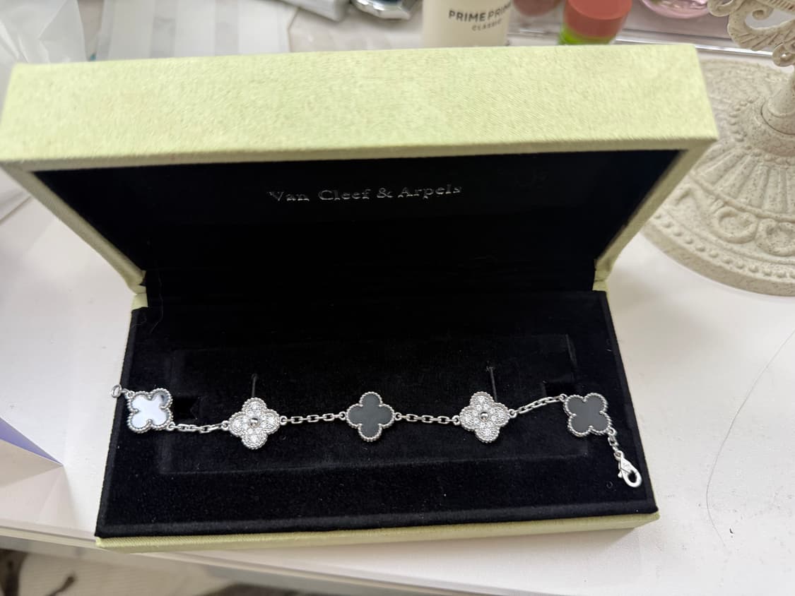 제작)18k화골  5모티브 오닉스/랩다이아 팔찌 (17cm) 상품이미지1