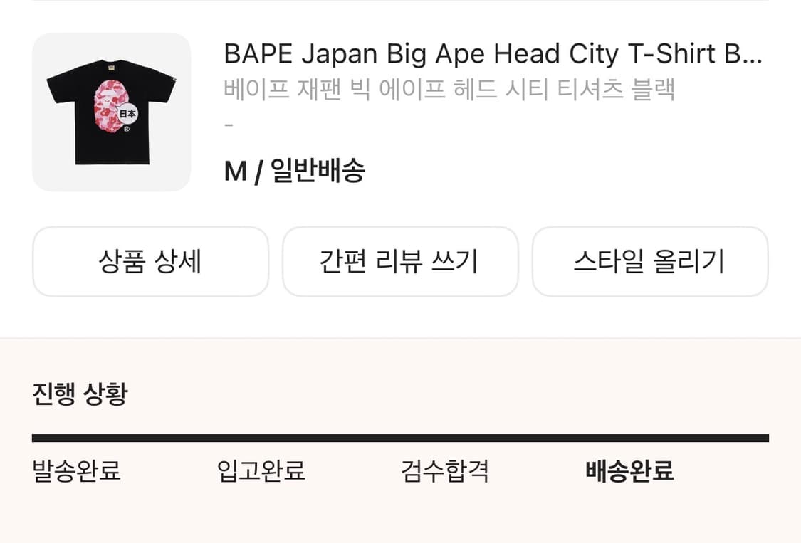 베이프 재팬 빅 에이프 헤드 시티 티셔츠 블랙 상품이미지2