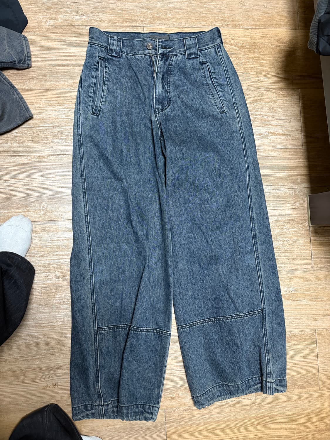 본바트 v스티치 와이드진 (오일인디고) 상품이미지1