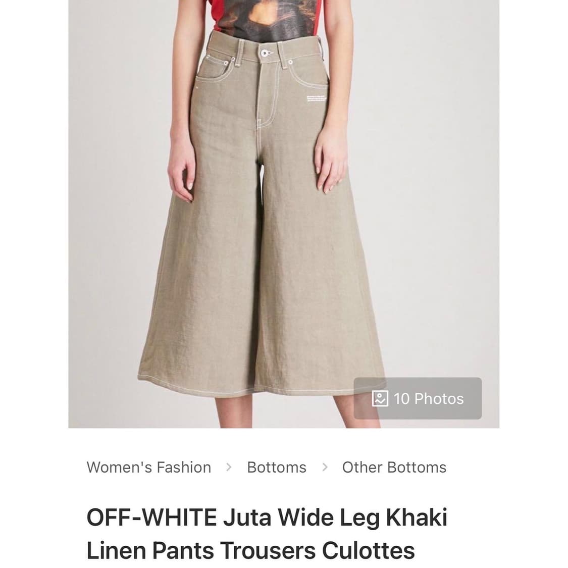 오프화이트 JUTA 와이드 레그 린넨 팬츠  상품이미지2