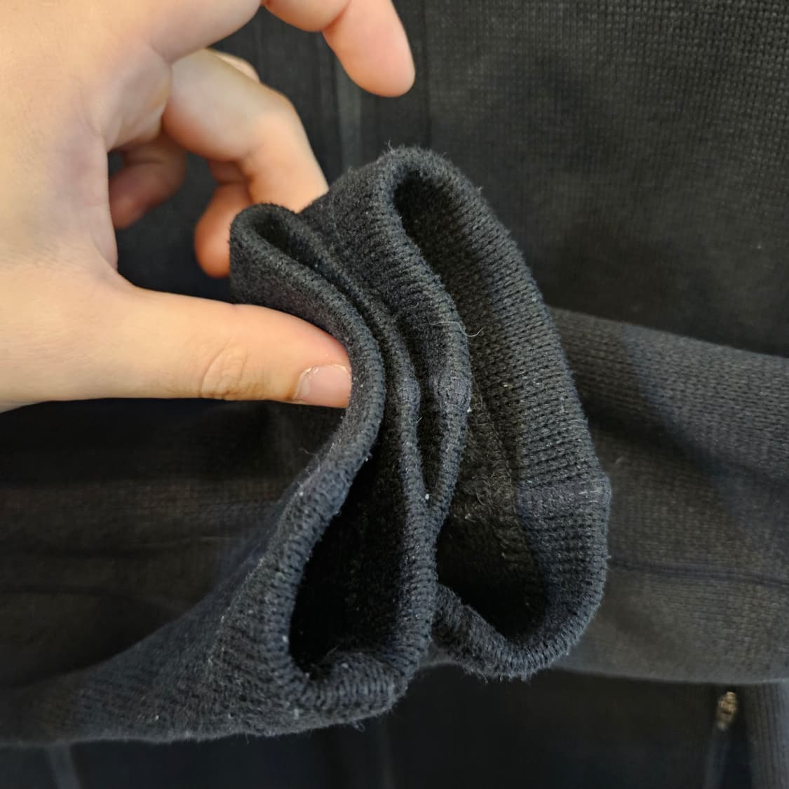 105(XL)/실측100(L)JDX 블랙 니트 집업 자켓 상품이미지3