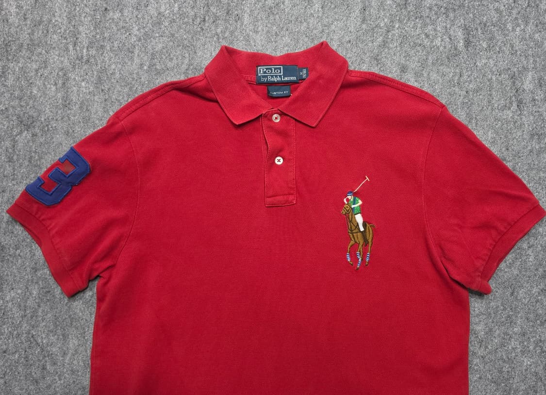 폴로 랄프로렌 빈티지 멀티포니빅포니 커스텀핏 pk 카라 반팔티 M 상품이미지3