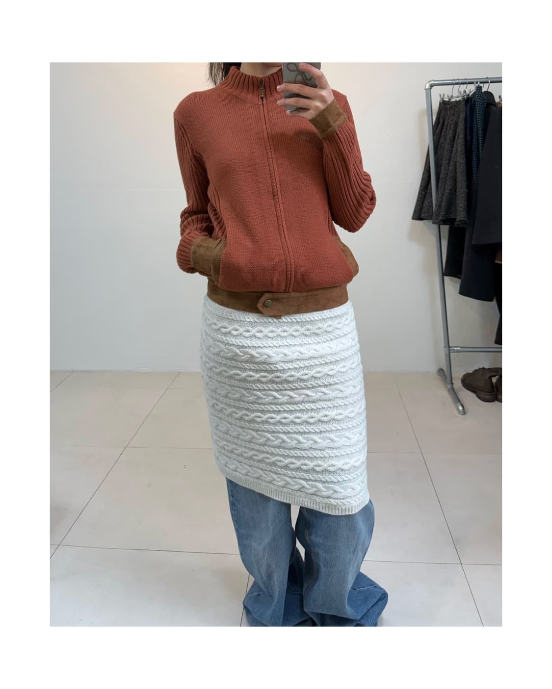 빈티지 니트 집업 상품이미지3