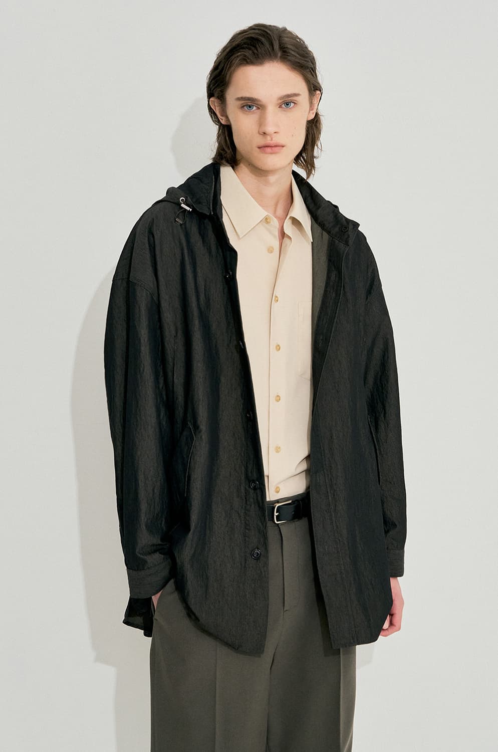 SYSTEM 시스템 옴므 디테쳐블 후드 셔츠 아우터 상품이미지1