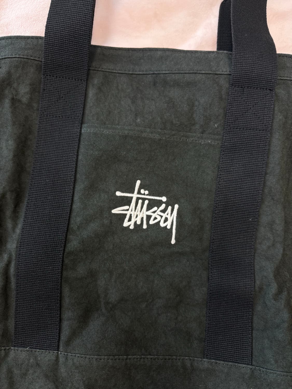 스투시 캔버스 엑스트라 라지 토트백 워시드 블랙 상품이미지2