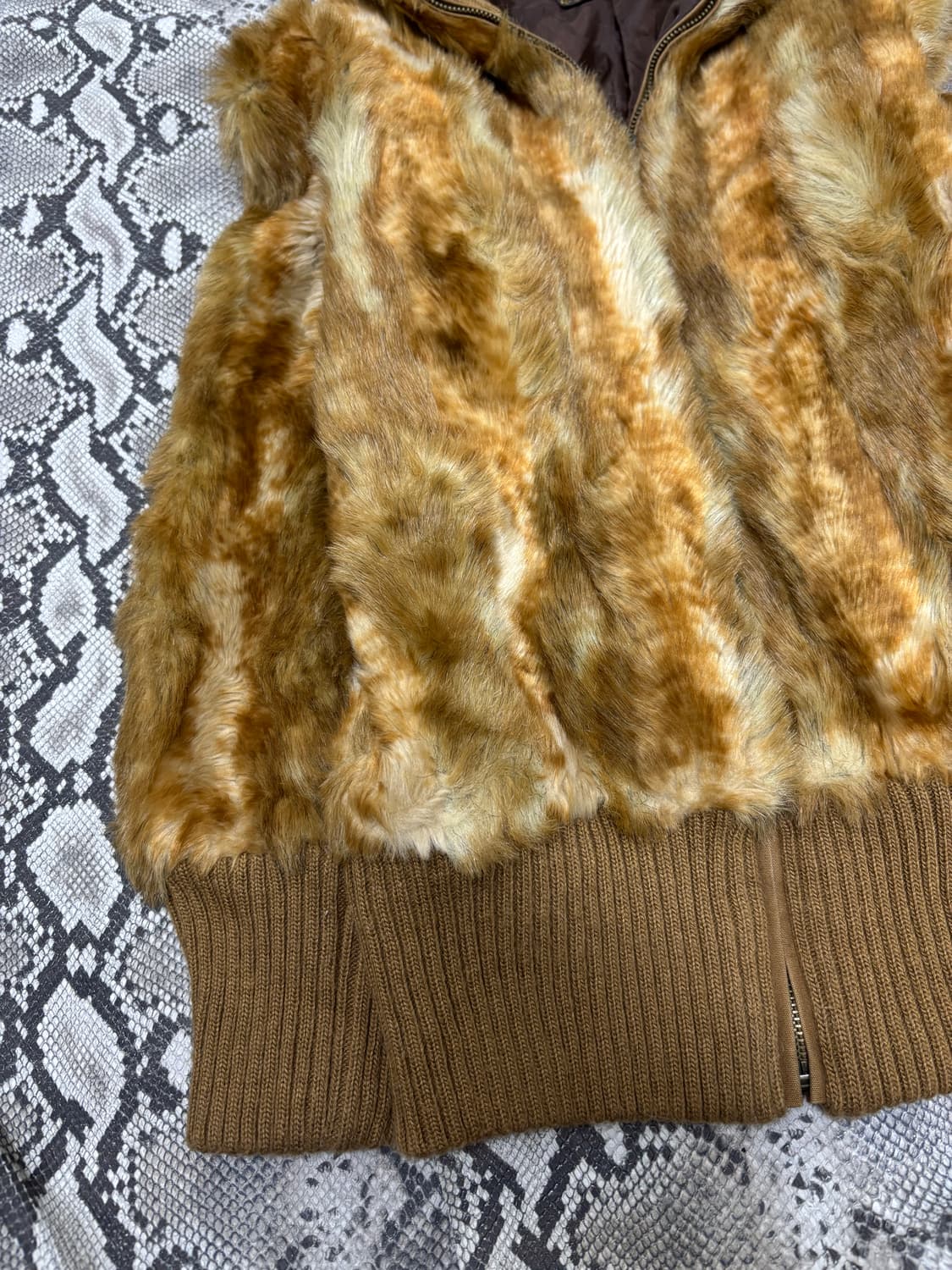Y2K Brown Fake Fur Zip Up 상품이미지5