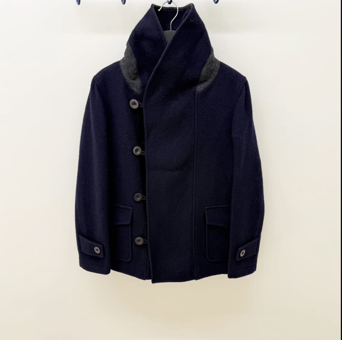 컬러 비콘 버튼 하프 코트 상품이미지2