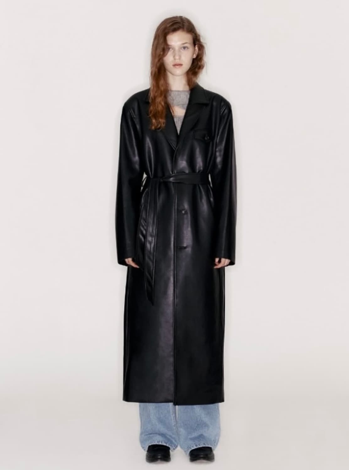 아비에무아 레더 롱코트 상품이미지1