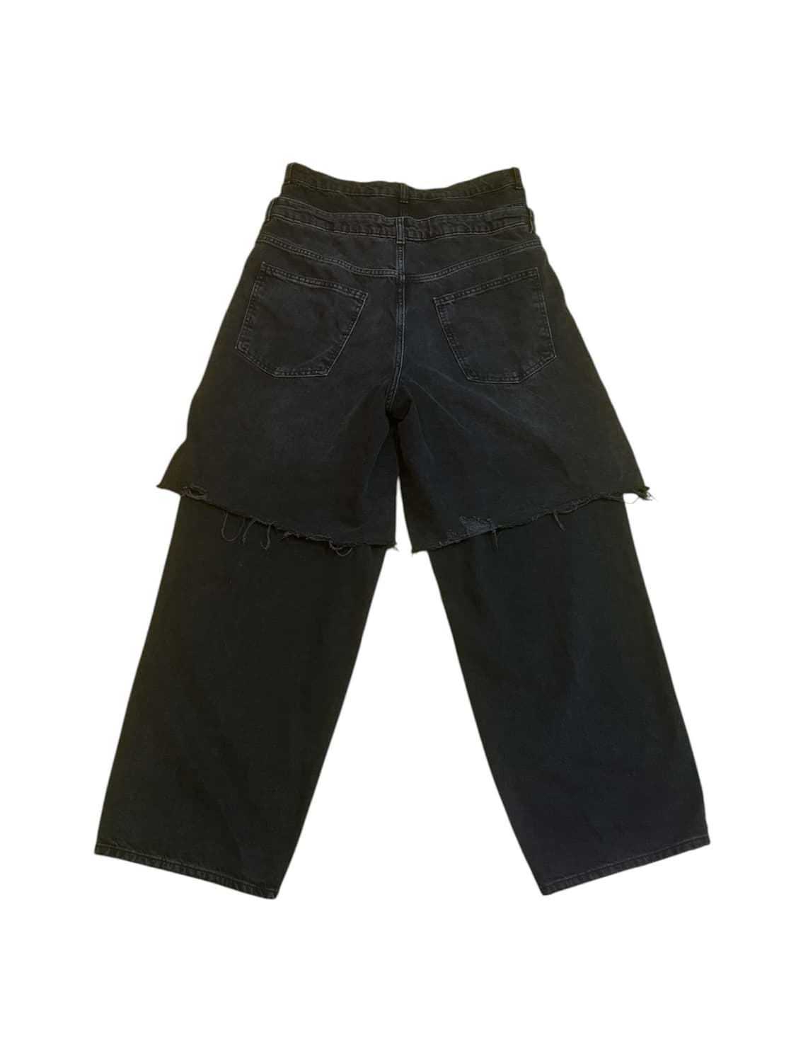 자라(Zara) 쇼츠 오버레이 진 블랙 상품이미지5