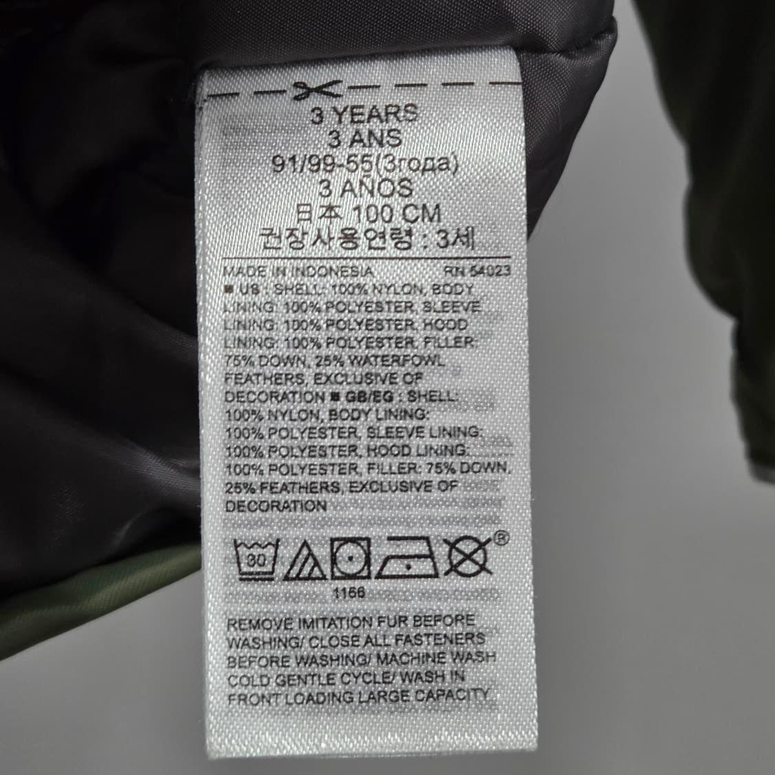 갭 베이비 야상 덕다운 패딩 3Y 상품이미지3